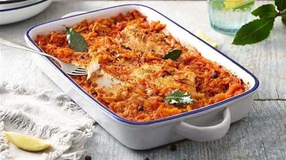 Pieczona ryba po grecku