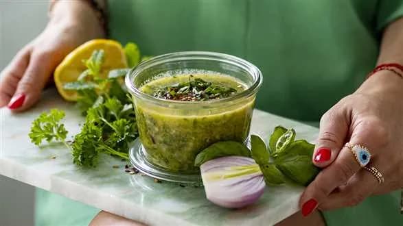 Sos ze świeżych ziół i oliwy z oliwek